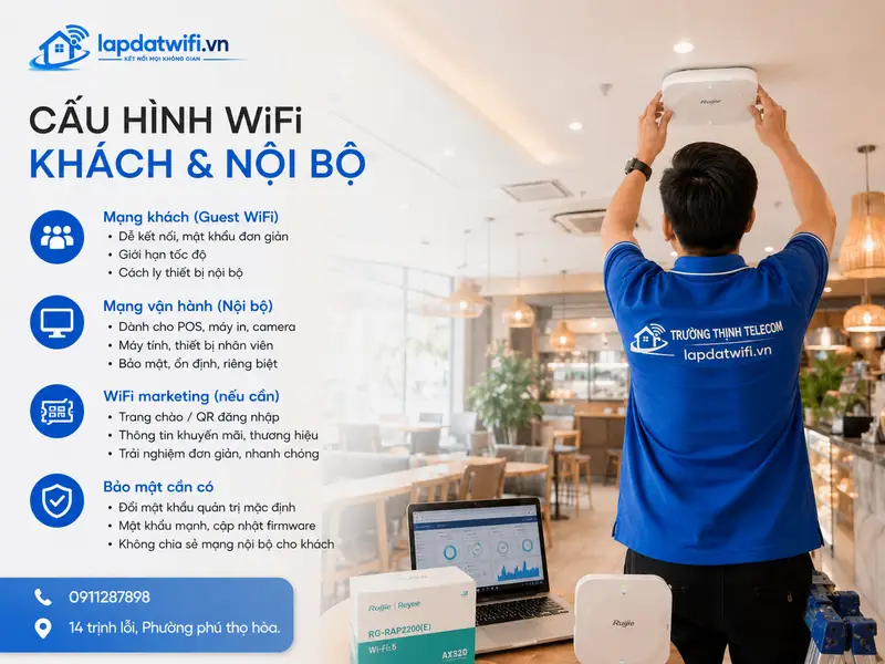 Cấu hình nên có cho WiFi khách và mạng nội bộ