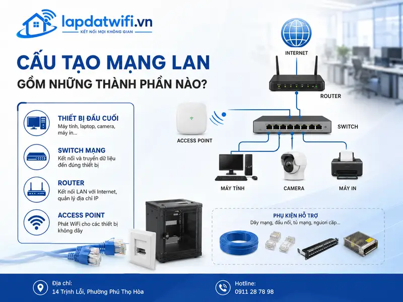 Cấu tạo mạng LAN gồm những thành phần nào?