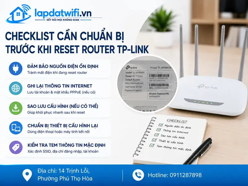 Checklist cần chuẩn bị trước khi reset router TP-Link