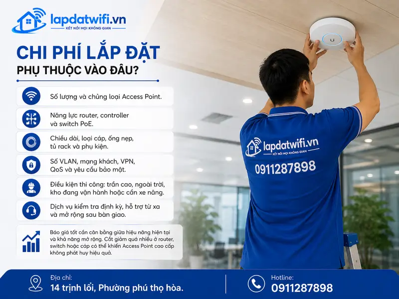 Chi phí lắp đặt phụ thuộc vào đâu?