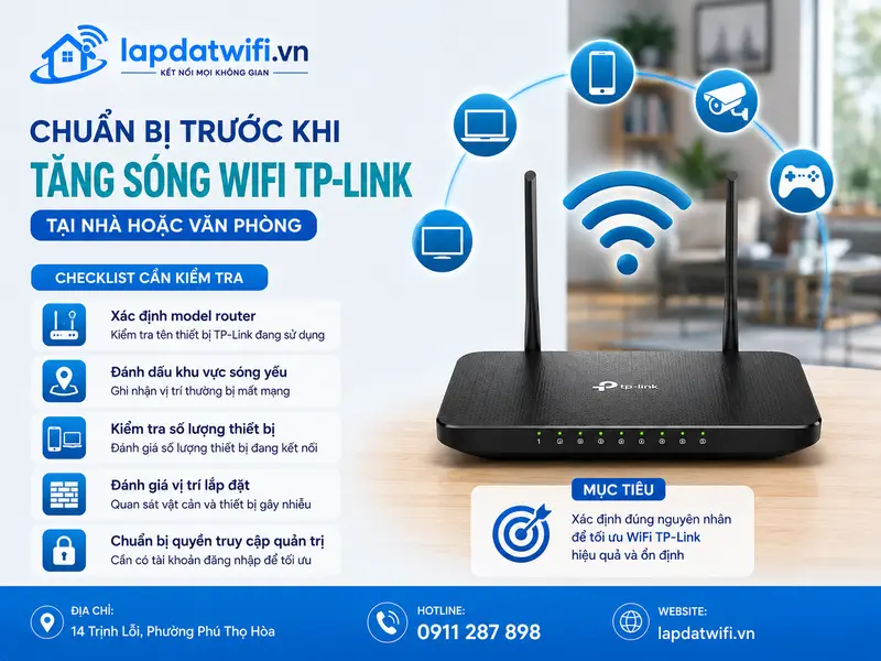Chuẩn bị trước khi tăng sóng wifi TP-Link tại nhà hoặc văn phòng