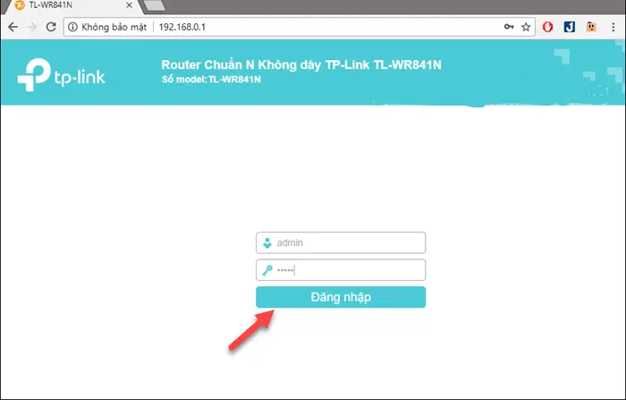 Đăng nhập vào giao diện quản trị TP-Link