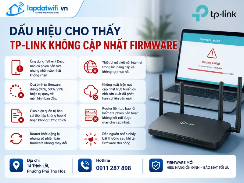 Dấu hiệu cho thấy TP-Link không cập nhật firmware