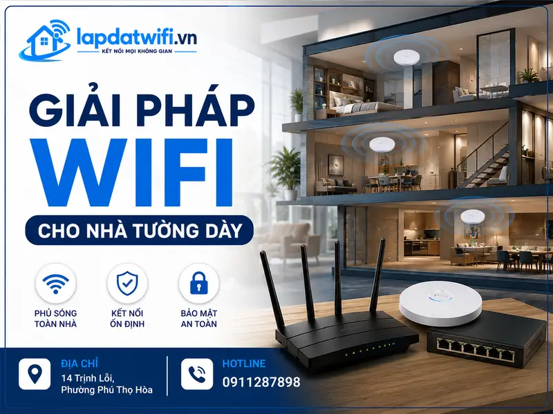Giải pháp wifi cho nhà tường dày không lo mất sóng