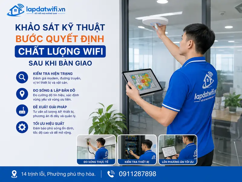 Khảo sát kỹ thuật: Bước quyết định chất lượng WiFi sau khi bàn giao