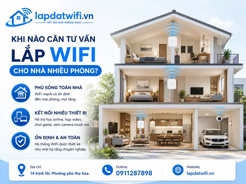 Khi nào cần tư vấn lắp wifi cho nhà nhiều phòng?