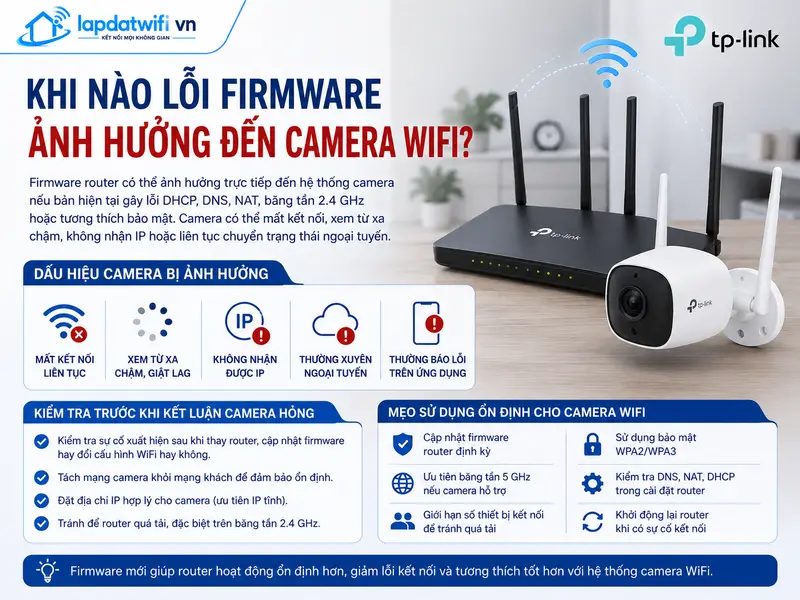 Khi nào lỗi firmware ảnh hưởng đến camera WiFi?