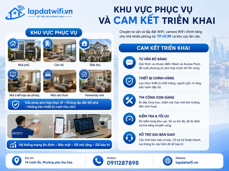 Khu vực phục vụ và cam kết triển khai