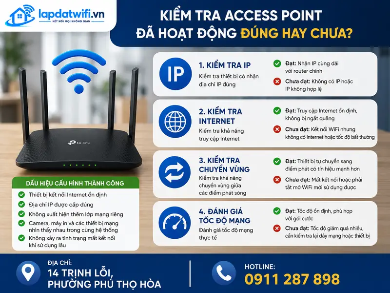 Kiểm tra Access Point đã hoạt động đúng hay chưa