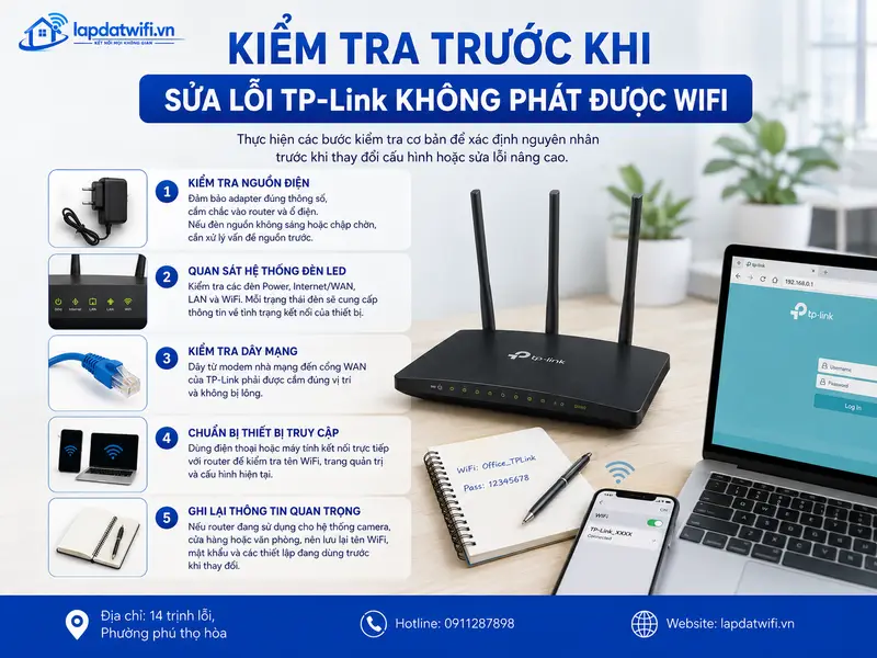 Kiểm tra trước khi sửa lỗi TP-Link không phát được wifi