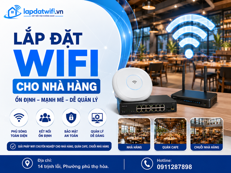 Dịch vụ lắp đặt wifi cho nhà hàng chịu tải cao