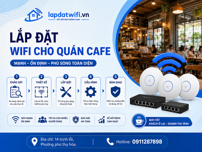 Lắp đặt wifi cho quán cafe: Giải pháp ổn định và tối ưu chi phí