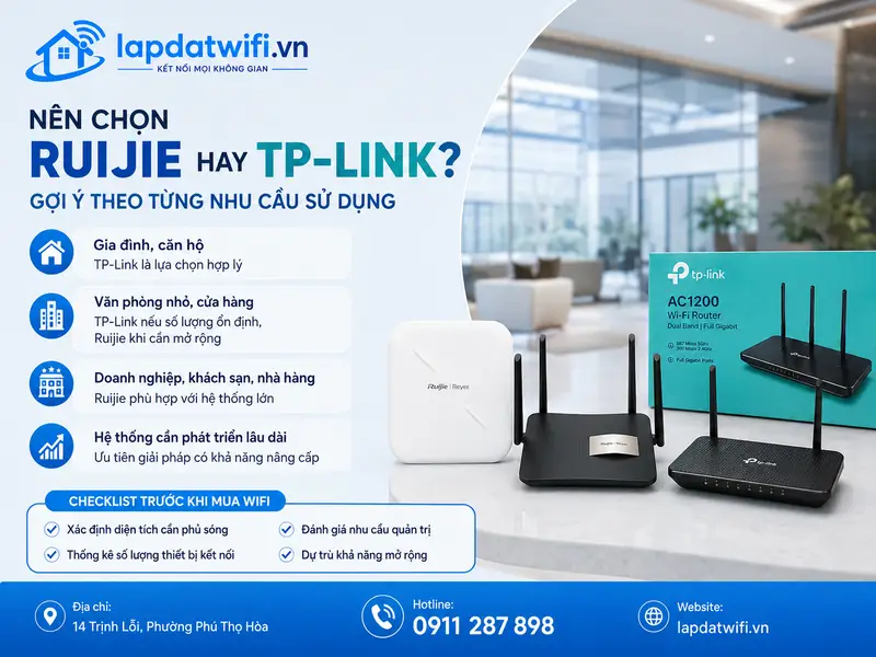 Nên chọn Ruijie hay TP-Link? Gợi ý theo từng nhu cầu sử dụng