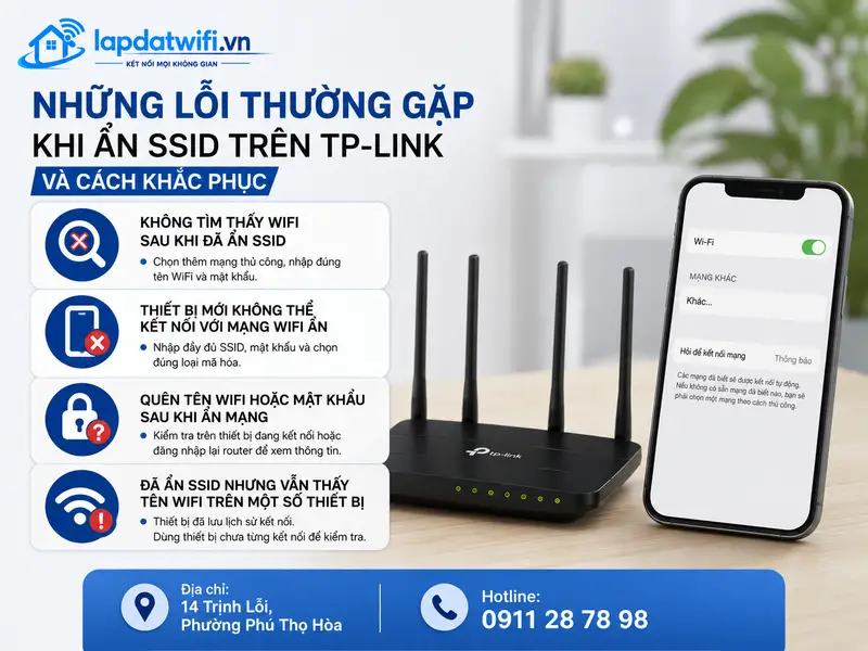 Những lỗi thường gặp khi ẩn SSID trên TP-Link và cách khắc phục