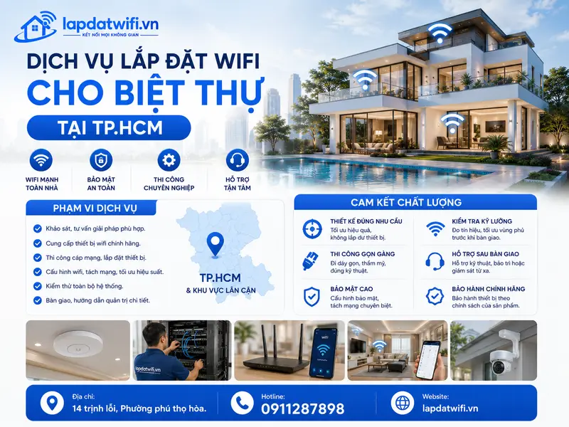 Phạm vi dịch vụ lắp đặt wifi cho biệt thự tại TP.HCM