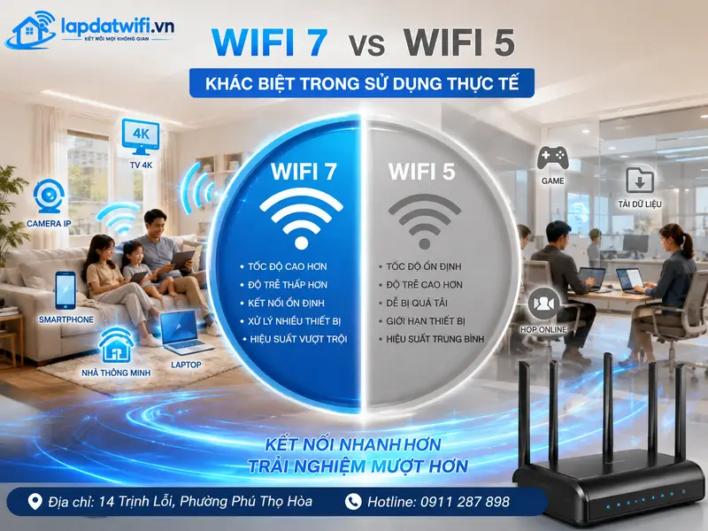 Phân tích chi tiết: WiFi 7 cải thiện gì so với WiFi 5 trong sử dụng thực tế?