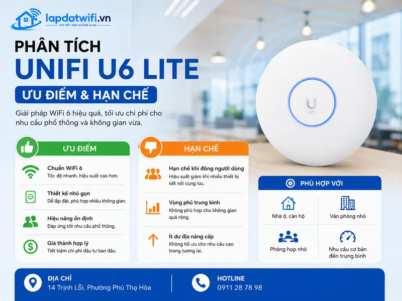 Phân tích ưu điểm và hạn chế của UniFi U6 Lite