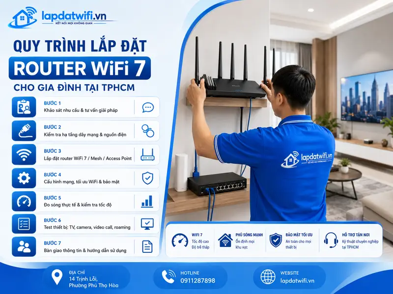 Quy trình lắp đặt Router WiFi 7 cho gia đình tại TPHCM