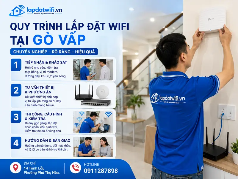 Quy trình lắp đặt wifi tại Gò Vấp chuyên nghiệp