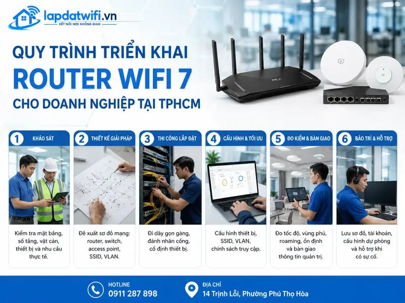 Quy trình triển khai Router WiFi 7 cho doanh nghiệp tại TPHCM