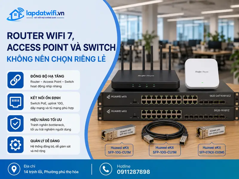 Router WiFi 7, access point và switch: không nên chọn riêng lẻ