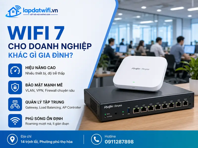 Router WiFi 7 cho doanh nghiệp khác gì router gia đình?