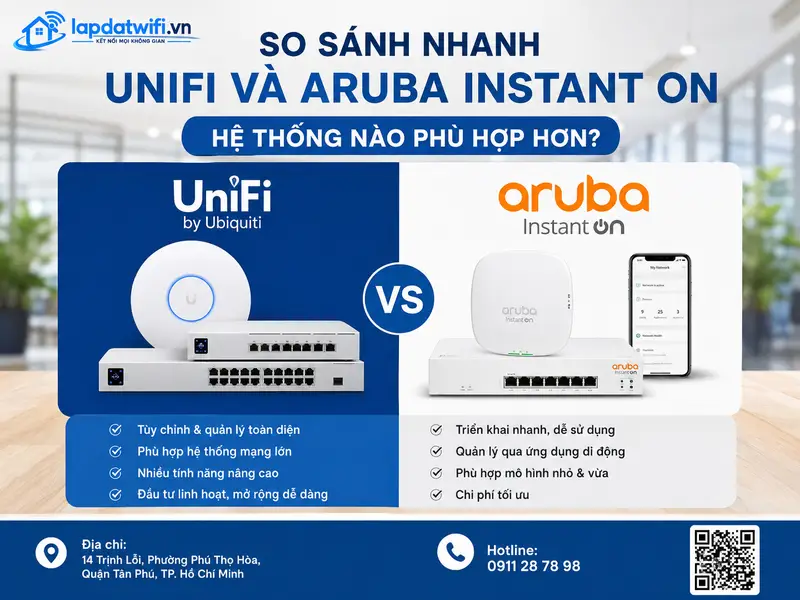 So sánh nhanh UniFi và Aruba Instant On: Hệ thống nào phù hợp hơn?