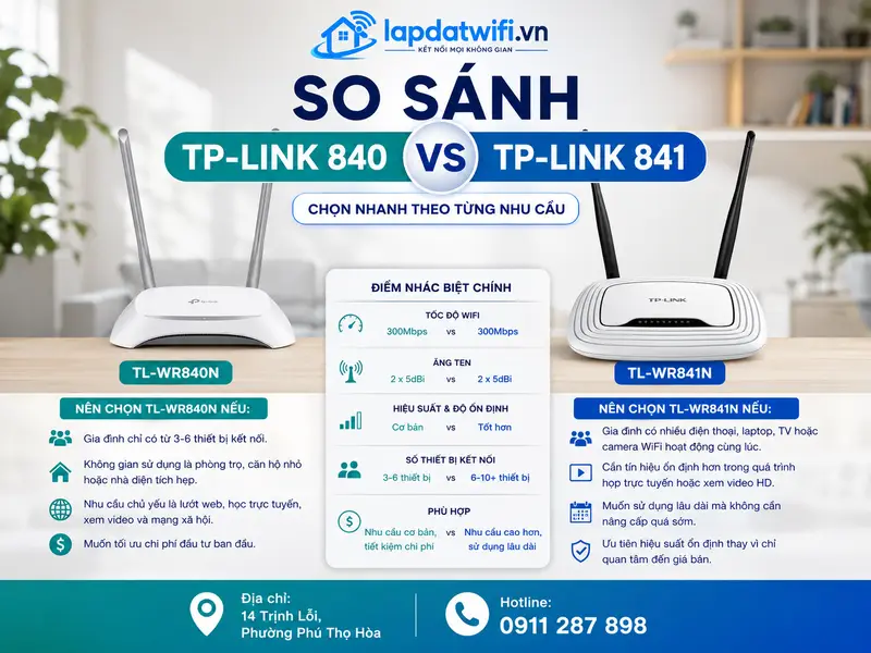 So sánh TP-Link 840 và 841: Chọn nhanh theo từng nhu cầu