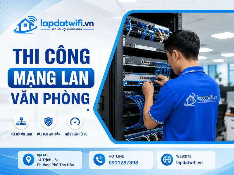 Thi Công Mạng LAN Văn Phòng: Thiết Kế, Đi Dây & Cấu Hình Hệ Thống