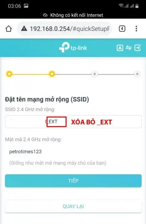 Thiết lập tên Wifi mới