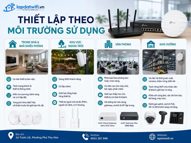 Thiết lập theo môi trường sử dụng