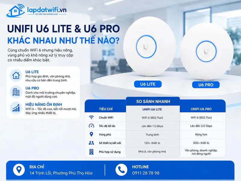 UniFi U6 Lite và U6 Pro khác nhau như thế nào?