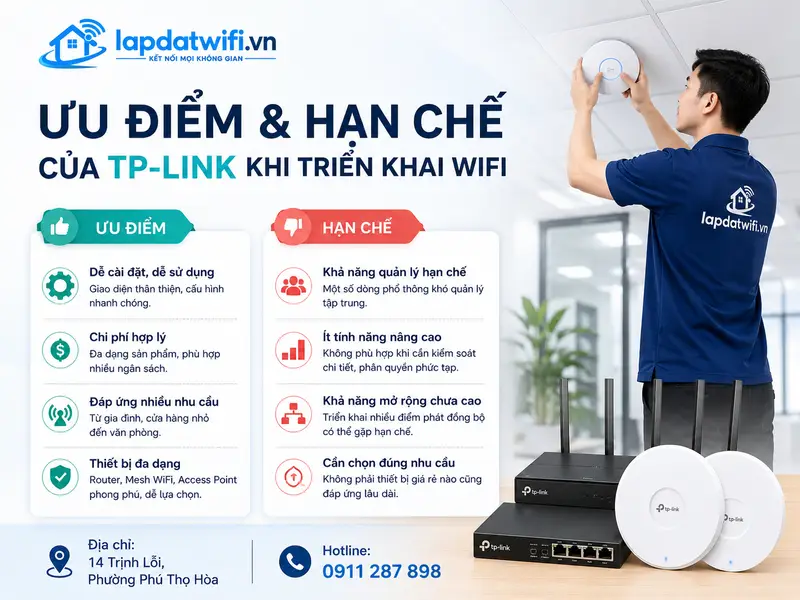 Ưu điểm và hạn chế của TP-Link khi triển khai WiFi