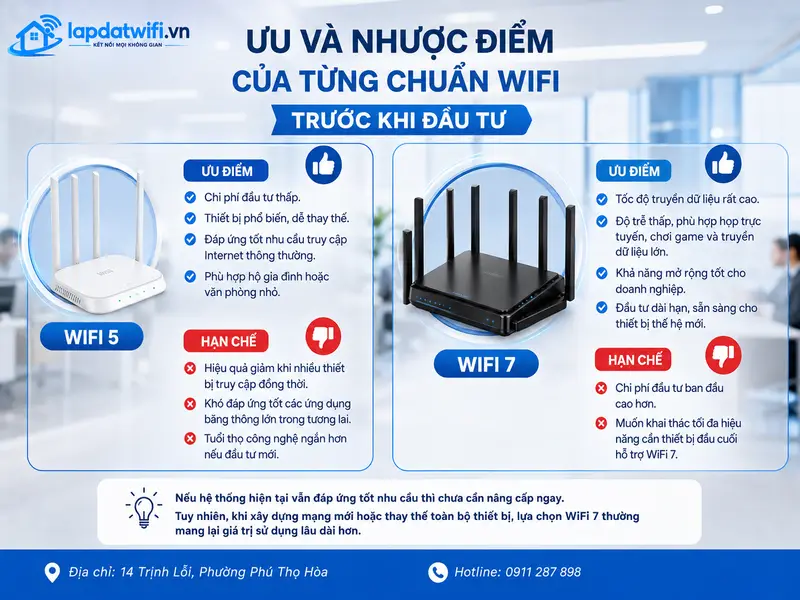 Ưu và nhược điểm của từng chuẩn WiFi trước khi đầu tư
