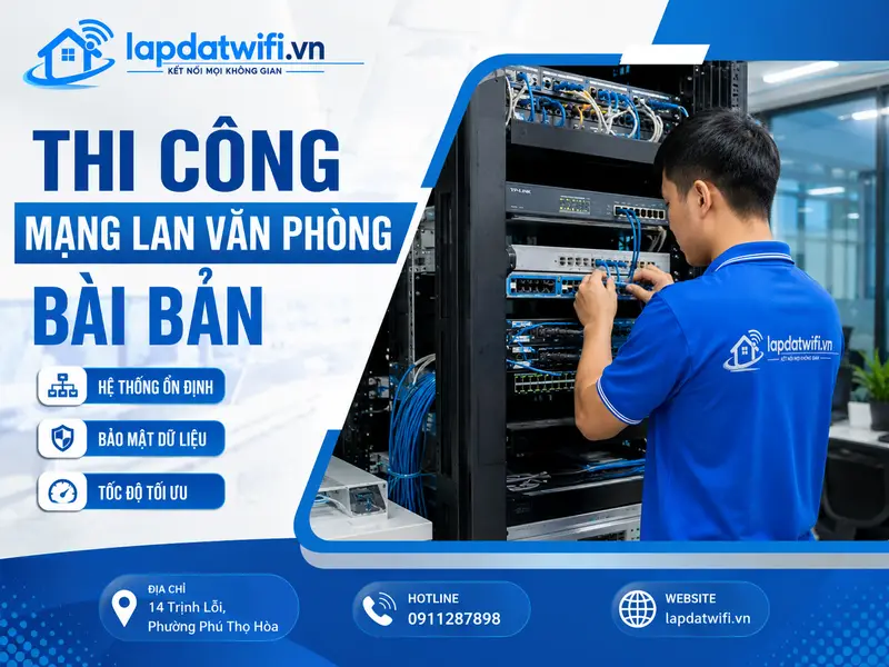 Vì sao doanh nghiệp cần thi công mạng LAN văn phòng bài bản?