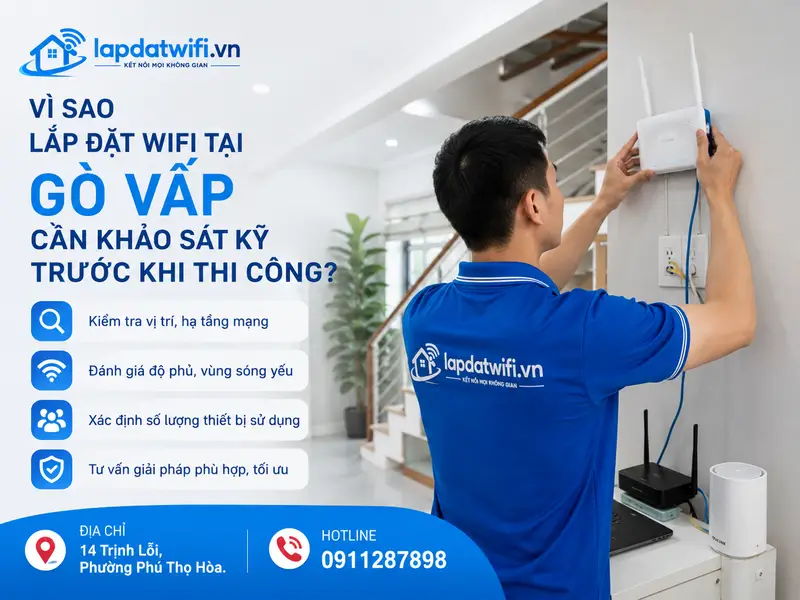 Vì sao lắp đặt wifi tại Gò Vấp cần khảo sát kỹ trước khi thi công?