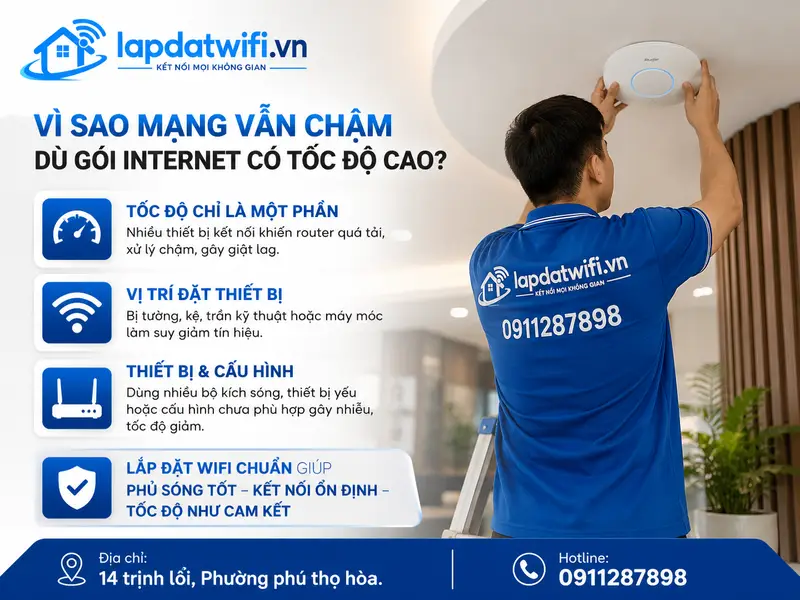 Vì sao mạng vẫn chậm dù gói Internet có tốc độ cao?
